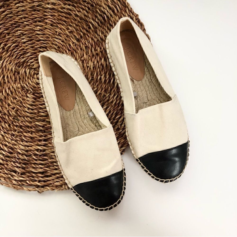 J Crew Canvas cap toe slip on espadrilles size 6.5